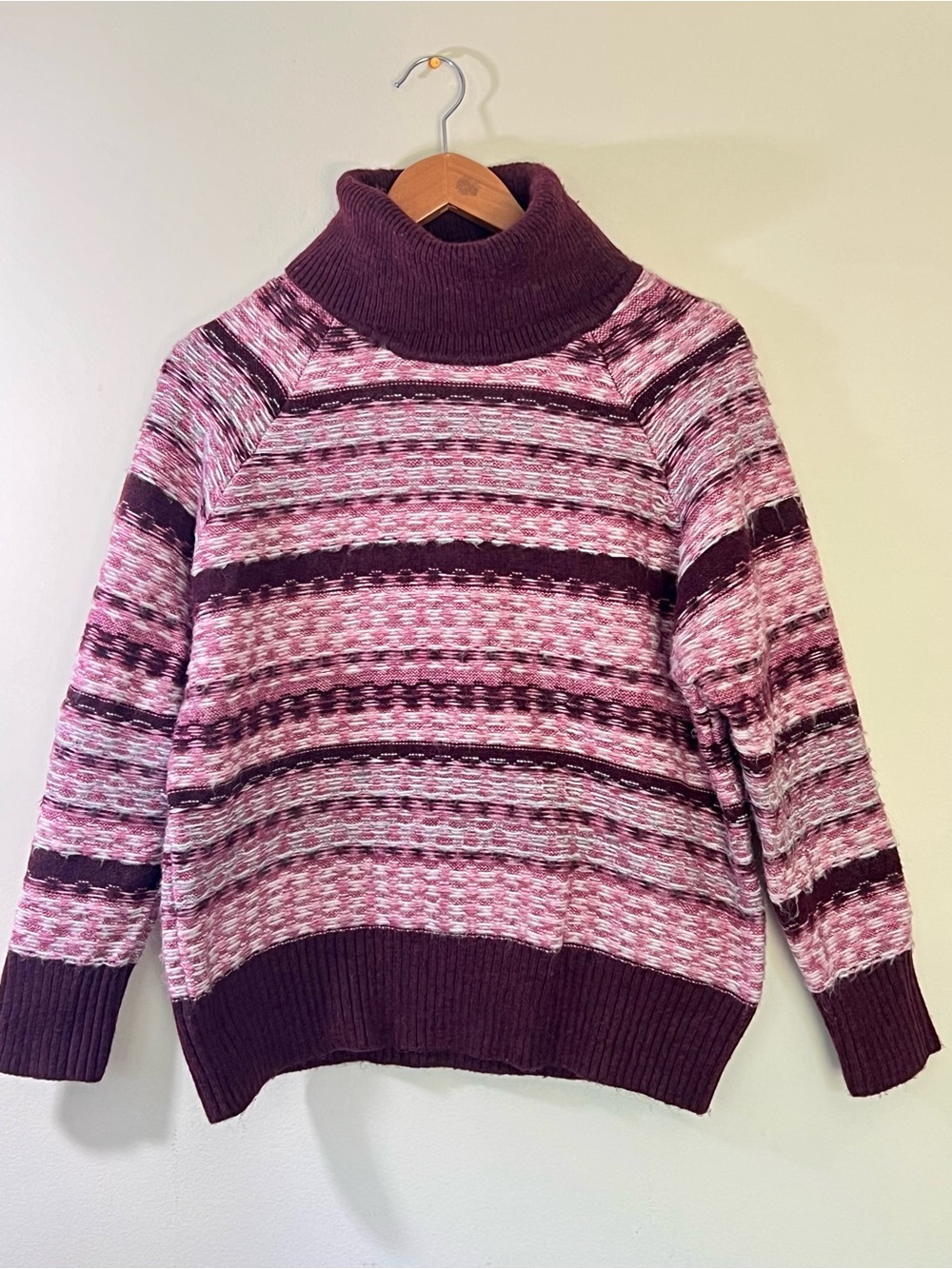 Industry Republic Women’s Burgundy Petra Stitch Pullover Turtleneck Sweater NWT